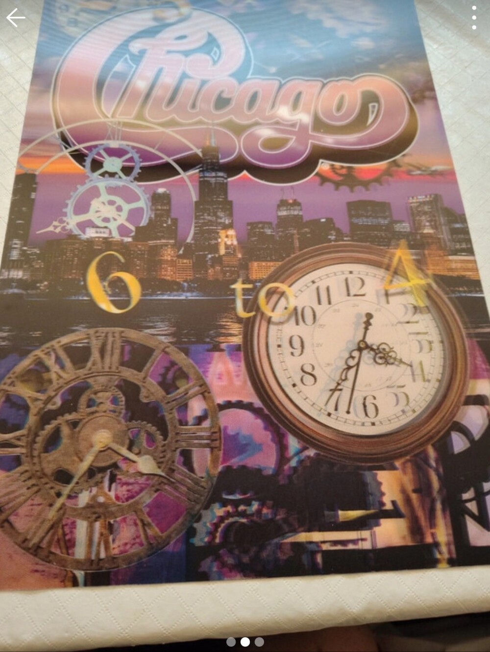 Chicago Skyline Clock Wall Art - Purple Multi-Color Chicago 3D Poster